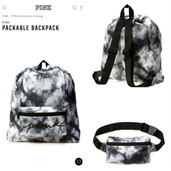 NWT ⚜️🖤⚜️ Victoria Secret packable tie dye  backpack - Picture 1 of 17